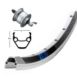 Front Wheel Exal ZX19 Quick Release Shimano DH3N30 Dynamo Hub Silver