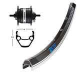 Front Wheel Exal ZX19 100mm Shimano DH3N20 Dynamo Hub Aluminium Black/Silver